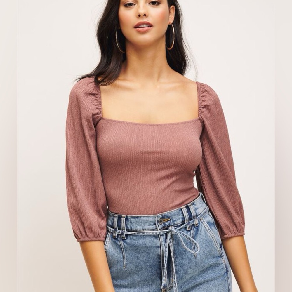 Dynamite Square Neck Puff Sleeve Top - Picture 1 of 9